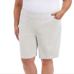 Hilary Radley Bermuda Shorts Women's Soft Striped Gray Size XL